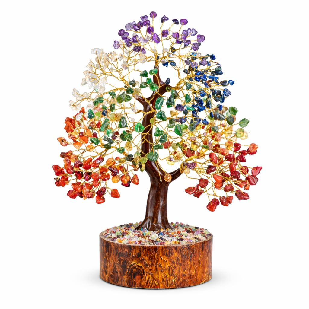 SPHINX Seven Chakra Crystal Tree 300 Beads, Feng Shui Money Tree for Wealth & Good Luck, Healing Gemstone Bonsai, Vastu Positive Energy Home Decor Gift-image-19