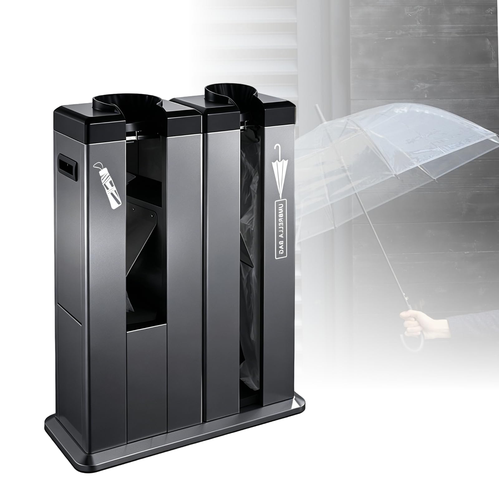 KUSOLE Dual-Slot Fully Automatic Wet Umbrella Packaging Machine Black