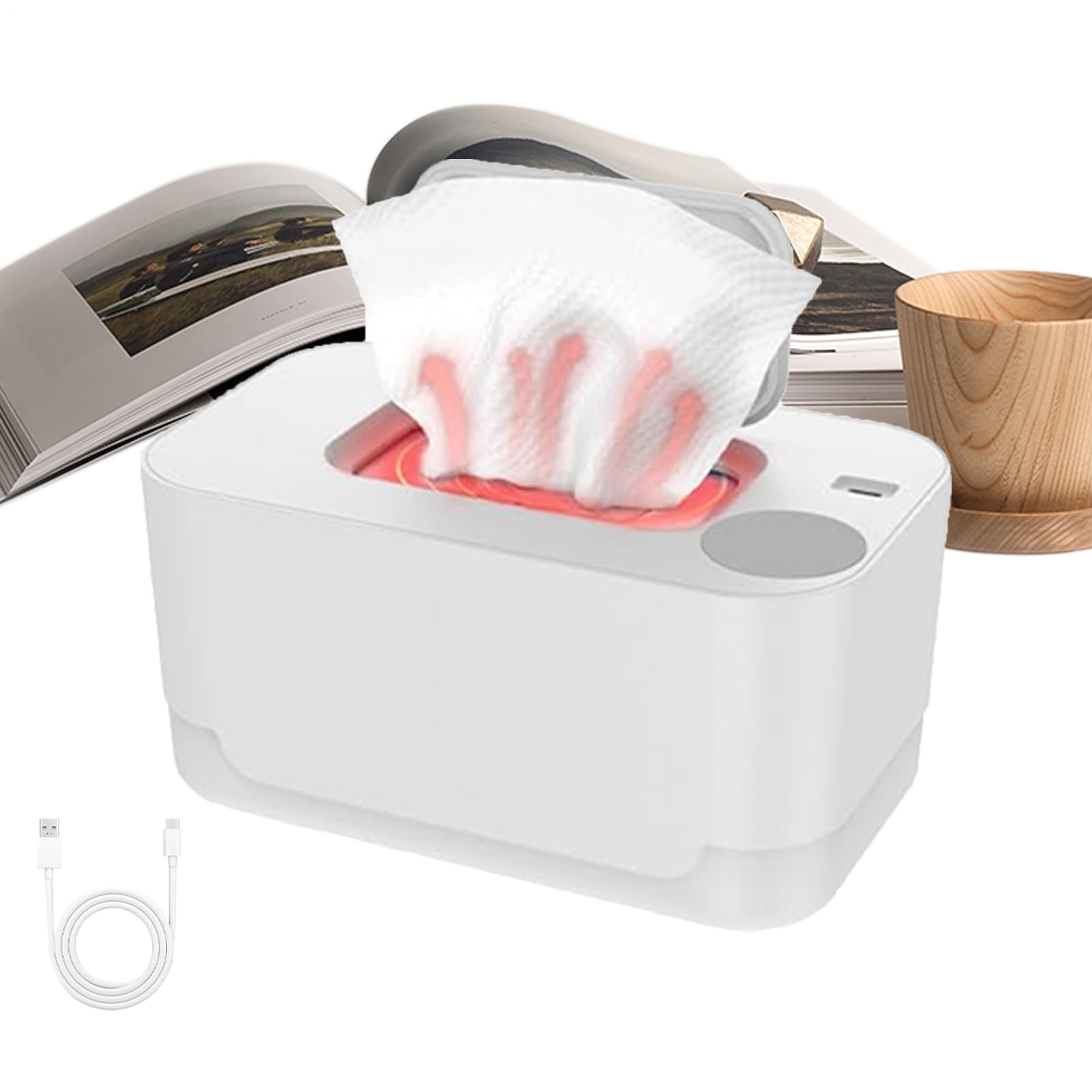 Generico Diaper Warmer, Home Use Wet Wipes Warmer with Even Heating, Portable Space-Saving Diaper Heater Holder Case, Ideal for Living Room & Baby Care Essentials