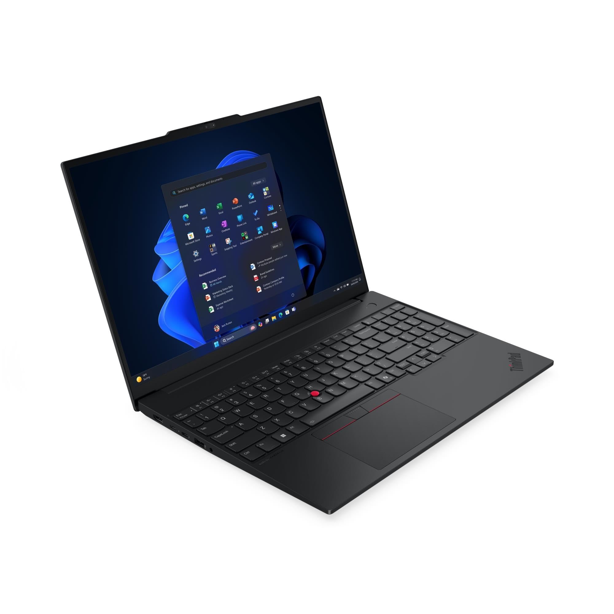 LenovoThinkPad E16 Gen 3 Business Laptop, 16" WUXGA Display, Intel Core Ultra 7 255H, 16GB DDR5 RAM, 512GB SSD, Intel Arc Graphics, English (UK) Backlit Keyboard, Black