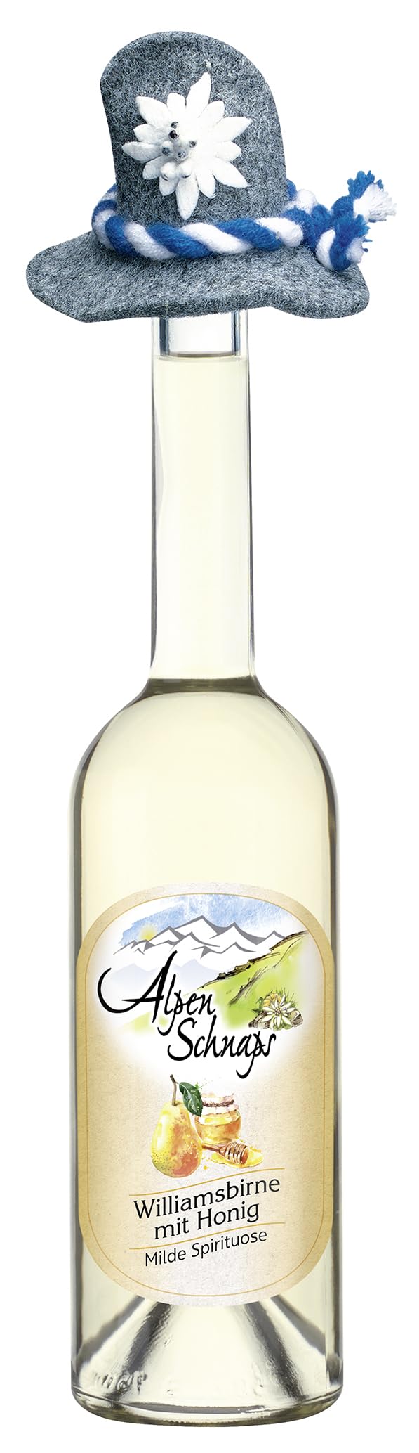 Alpenschnaps Steinbeisser Williamsbirne mit Honig (0,5 L) – Milder, aromatischer Birnenschnaps – Obstschnaps mit Rezeptur aus dem Alpenland – Schnaps für den Genuss nach dem Essen – 33 % Vol.