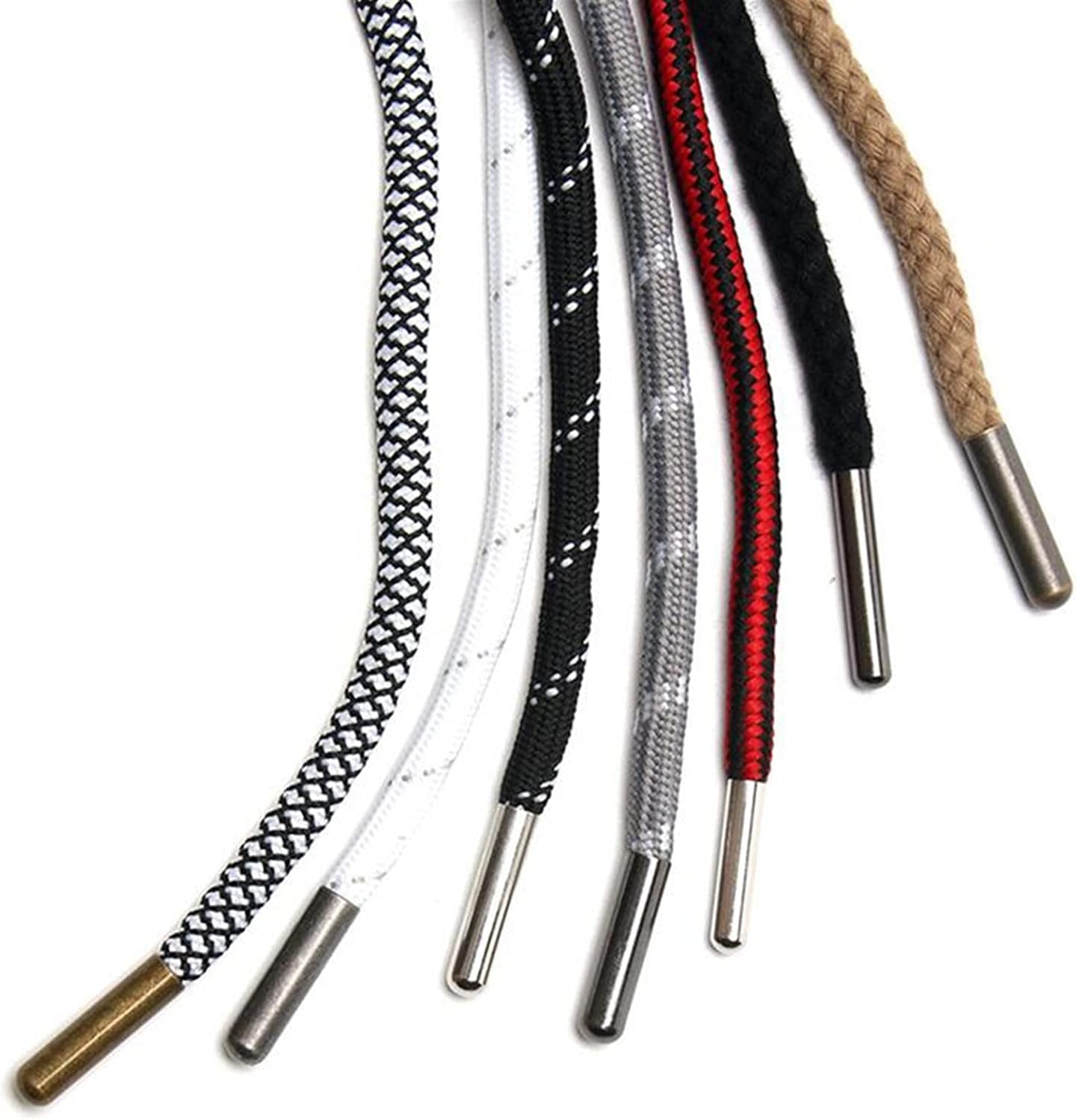 Spring Locks Clasp，Rope lock Cord Locks,Toggles Leather End Clasps Caps Silver/Black/Bronze Fold Over Crimp Cord Ends Connector for Shoes Cord Waist Cord Making Accessories,100pcs(Gun Black)