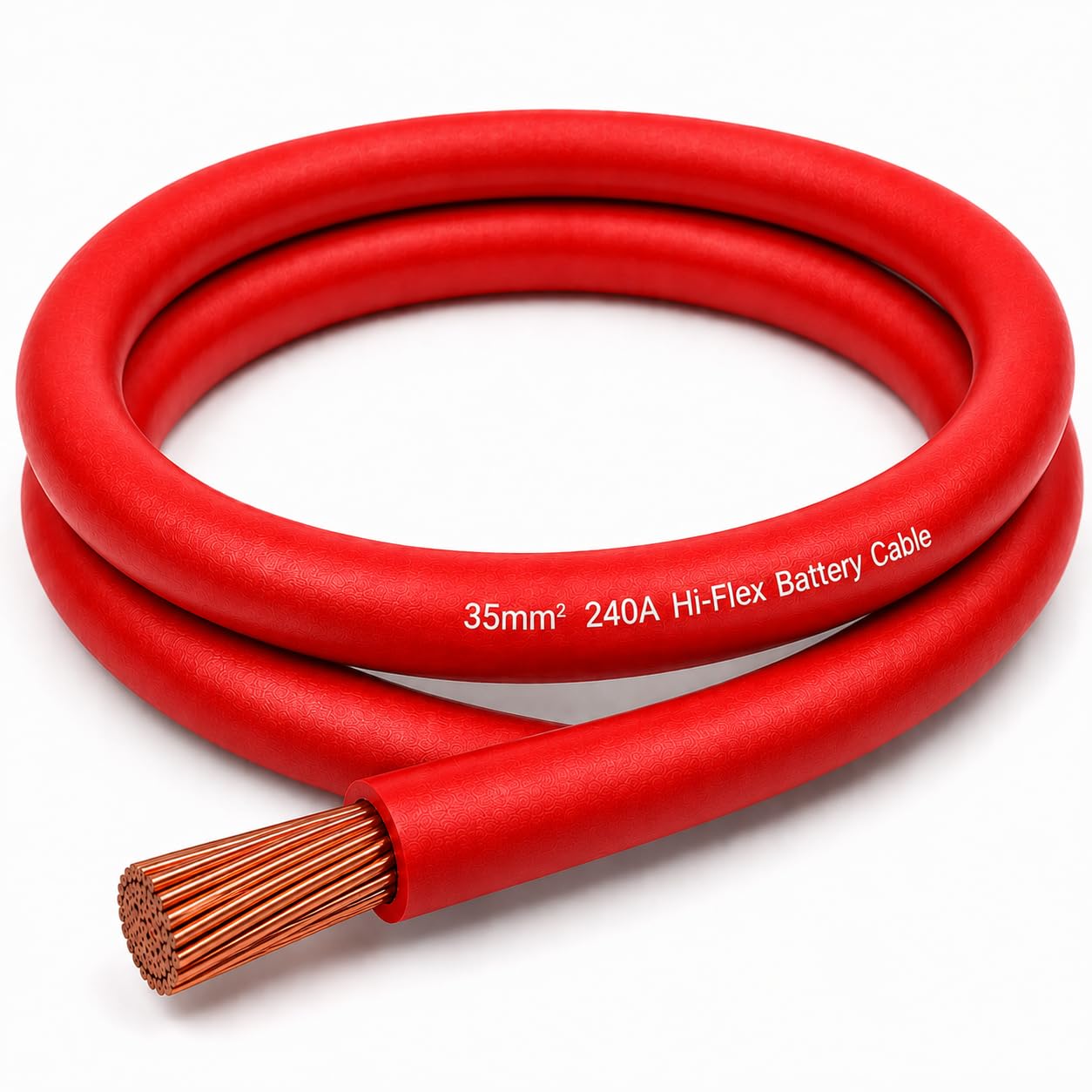 MKGT 240A Hi-Flex Battery Cable – 35mm2 2 Gauge Pure Copper Single Core PVC Welding Wire for 12V & 24V Automotive, Campervan, Solar, Inverter & Leisure Battery Systems (Red, 9 Meters)