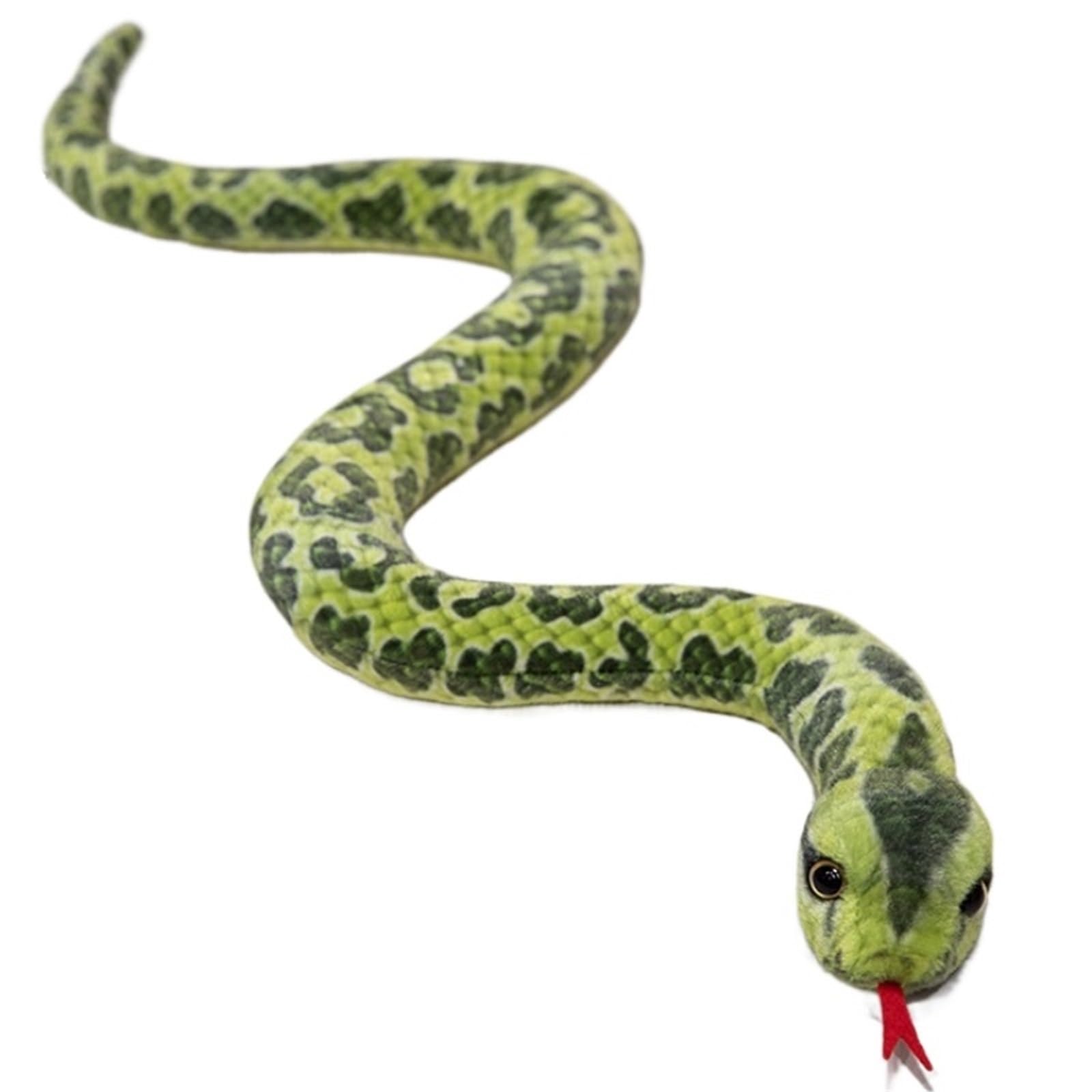 KUKUShining Snakes Plush, Realistic Soft Stuffed Animals Dolls Toys Cute Plushie For Halloween Favors Decoration Prank Props(Dark Green,50cm/19.8in)