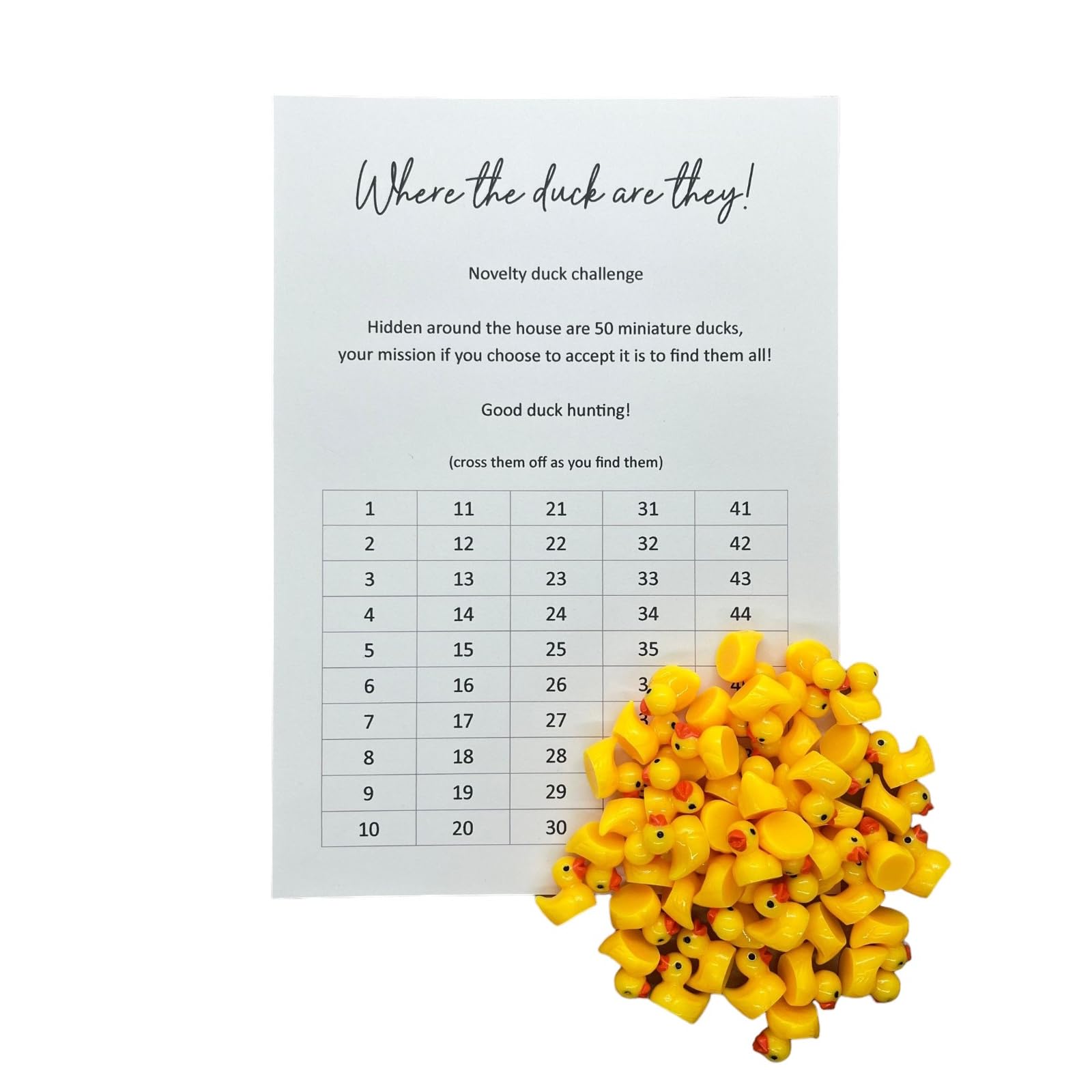 Novelty Duck Game Fun Joke Stocking Filler Family Hide the ducks Scavenger Hunt Miniature (Yellow ducks)