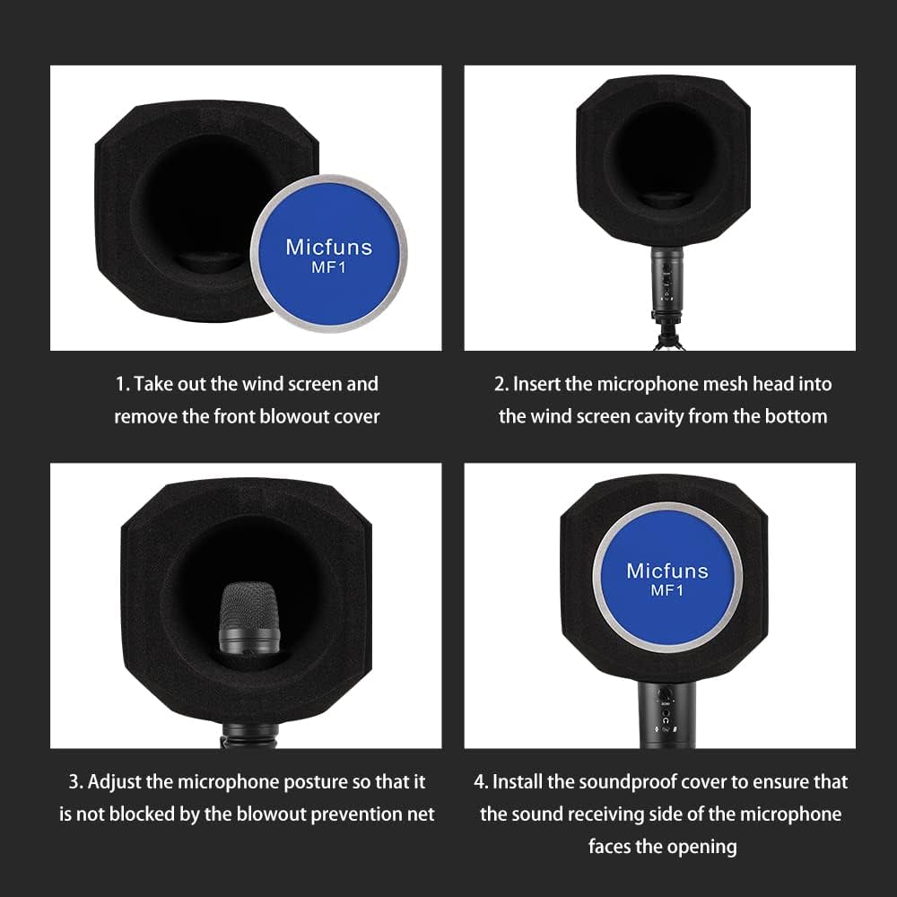 Filtre Anti-pop Microphone Micfuns C2 - Réduction Bruit 45-60mm - Pour Chant, Podcast, Streaming