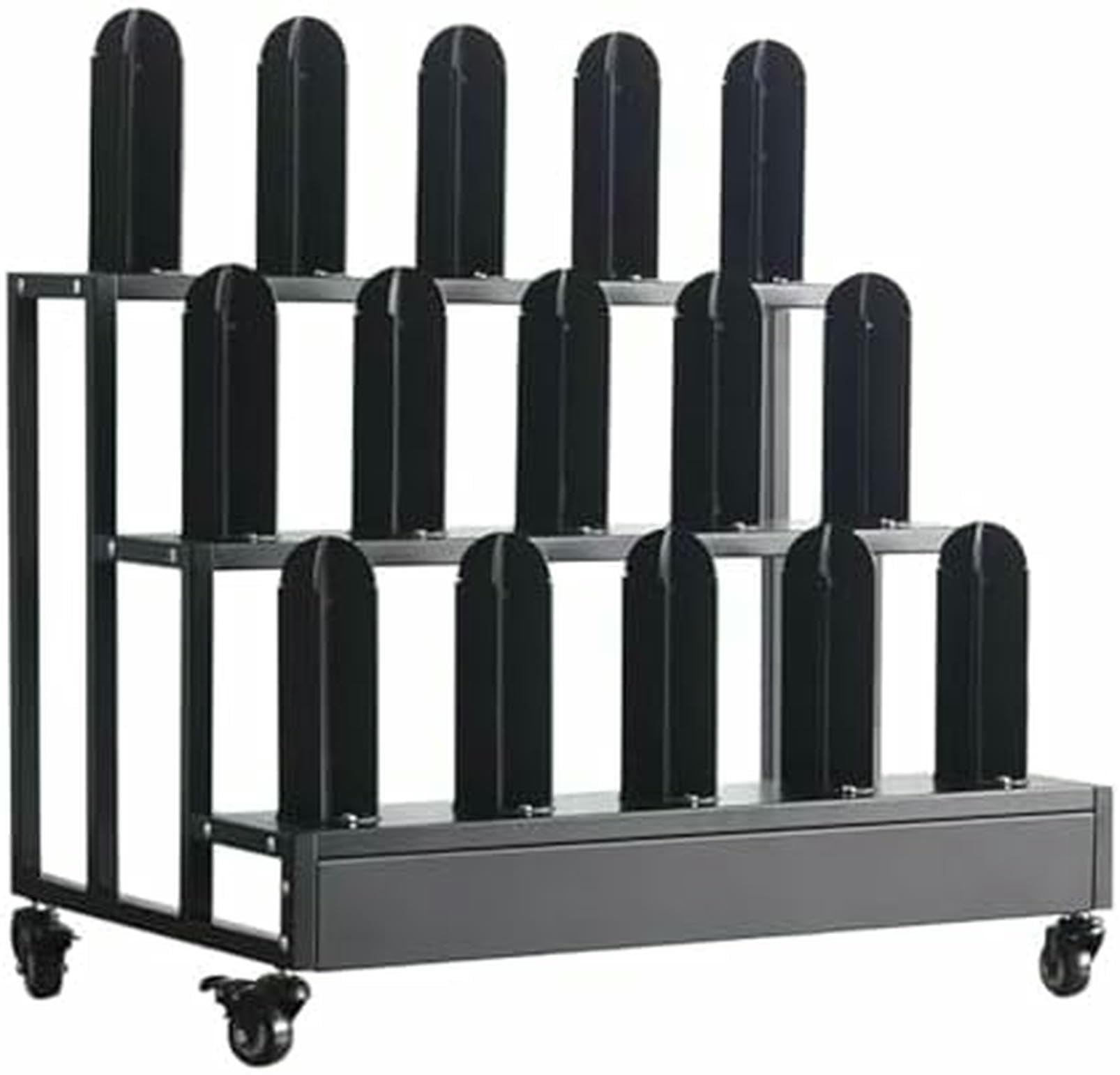 Carrito de almacenamiento para vinilos y telas con estructura de metal de 2 niveles