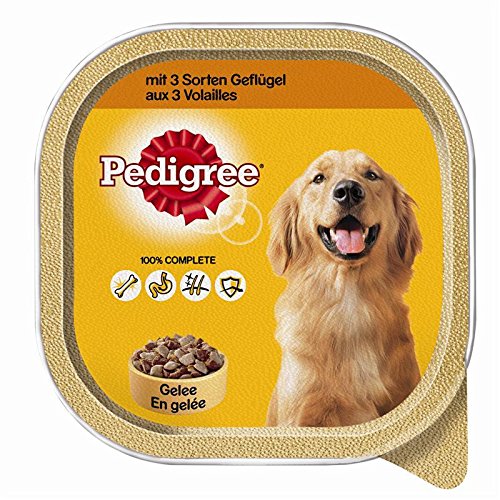 Pedigree | Pastete in der Schale mit 3 Sorten Geflügel | 10 x 300 g