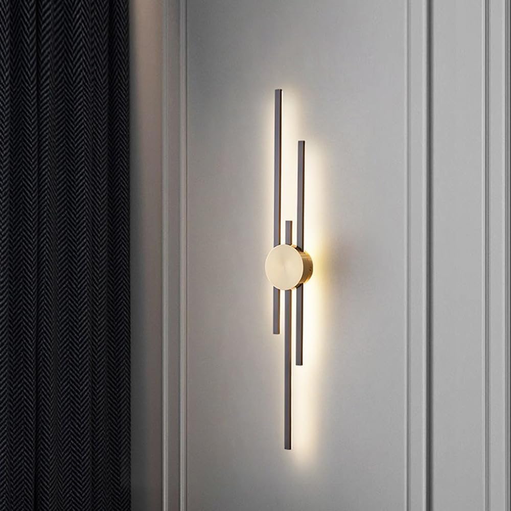 ASerZenith All Copper Wall Sconce Light Dimmable Linear Wall Mounted Lights Compatible With Living Room,94 * 12Cm