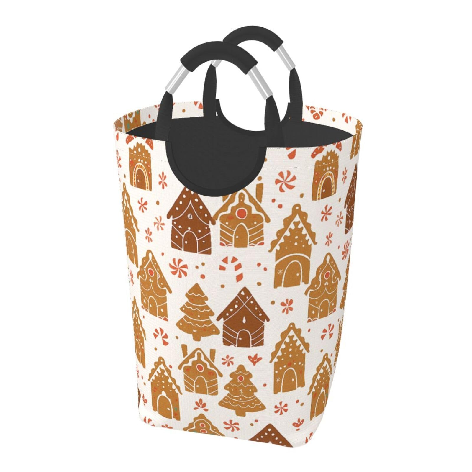 Panier à linge pliable étanche en tissu Oxford imprimé gourmand