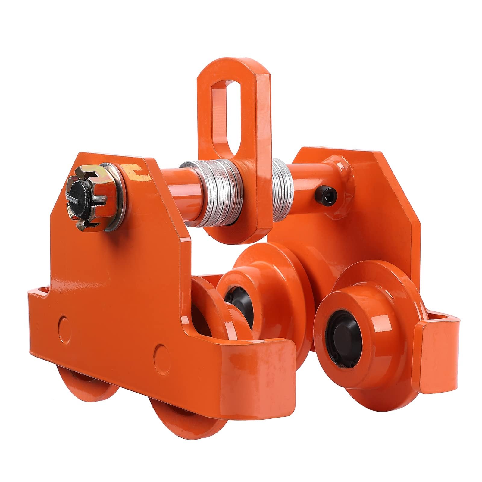 Carro Manual para Vigas - Capacidad 2 toneladas (4400 lbs) - Ruedas Dobles de Acero aleado - Ancho Ajustable de 3.5 a 8 Pulgadas para perfiles I - Uso intensivo en talleres y garajes - Tamaño 2T