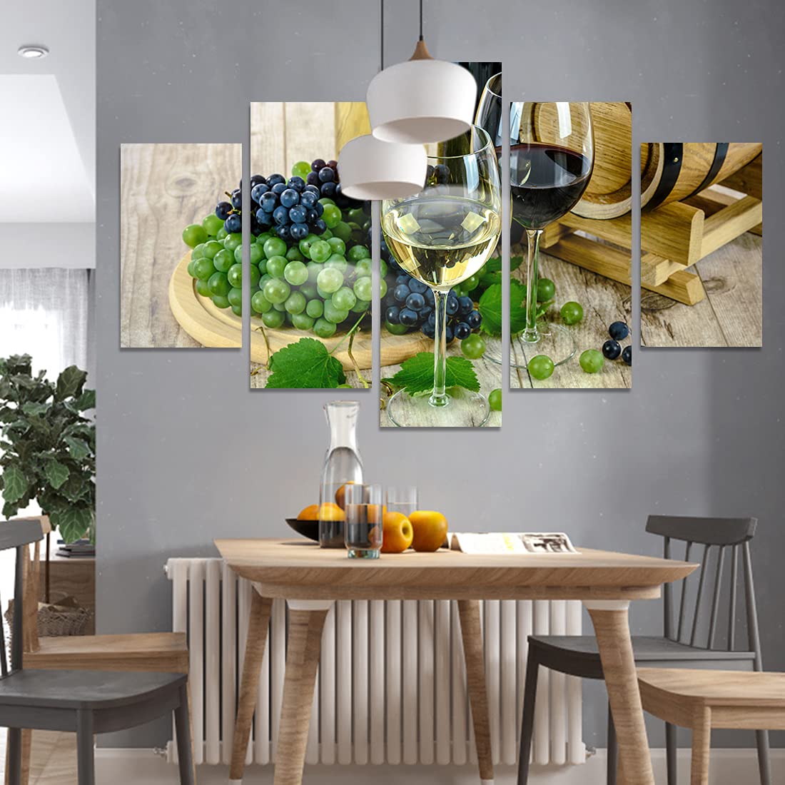 Kitchen Wall Decor Red Wine Cups HD Modern Framed Wall Art Drink Food and Beverage Restaurant Canvas
