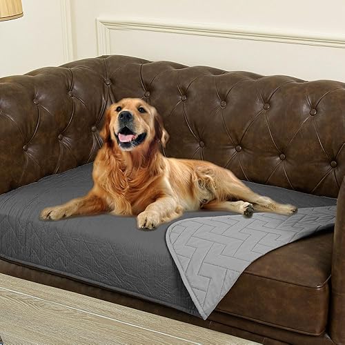 Miniatura 1 de Ameritex Manta 100% impermeable para cama de perro, funda de sofá de doble cara con patrón moleteado para mascotas, funda reversible para muebles,