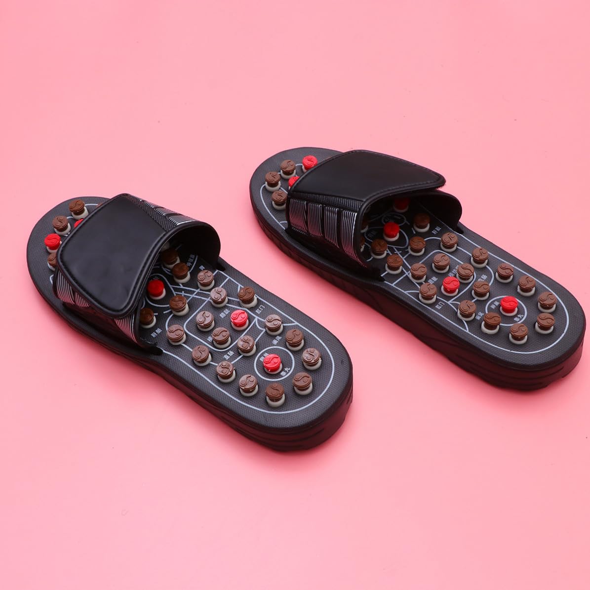 Fußmassageschuhe aus Eva, 1 Paar, Schwarze Massagesandalen