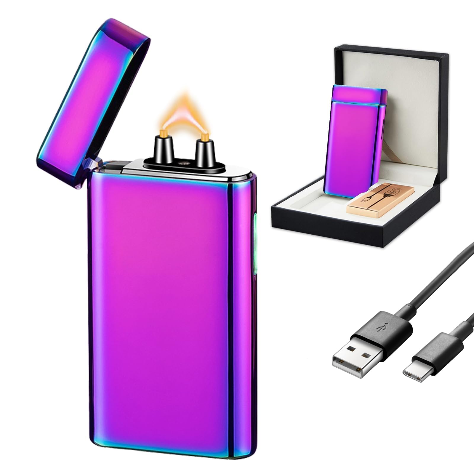 SKRFIRE Rechargeable USB Electric Arc Lighter, Windproof Plasma Lighter with Battery Indicator, Ideal for Camping, BBQ, Outdoor Fire Starting, Candles and Emergency (Color) — image 1
