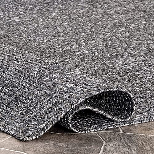 Image of Premium Hand Braided Cotton Rectangular Carpet 4X6 Feet | Soft & Durable Floor Rug for Living Room, Bedroom & Kids Room | Anti-Slip, Washable & Eco-Friendly Color -charcool