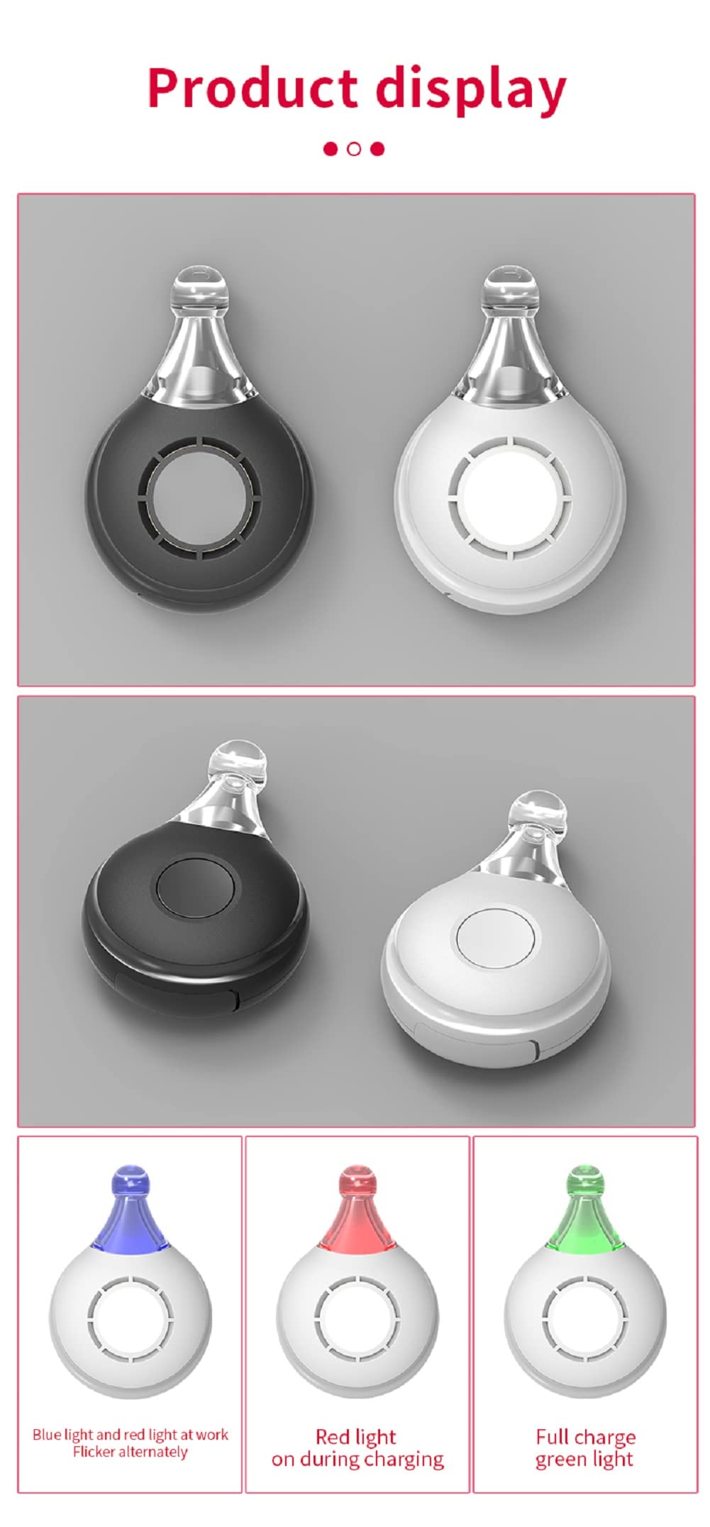 Sweetneed chidad yi ultrasonique anti-puces et anti-tiques pour animaux de compagnie Pendentif à ultrasons contre les tiques charge USB, lumière clignotante pour éviter les pertes la nuit