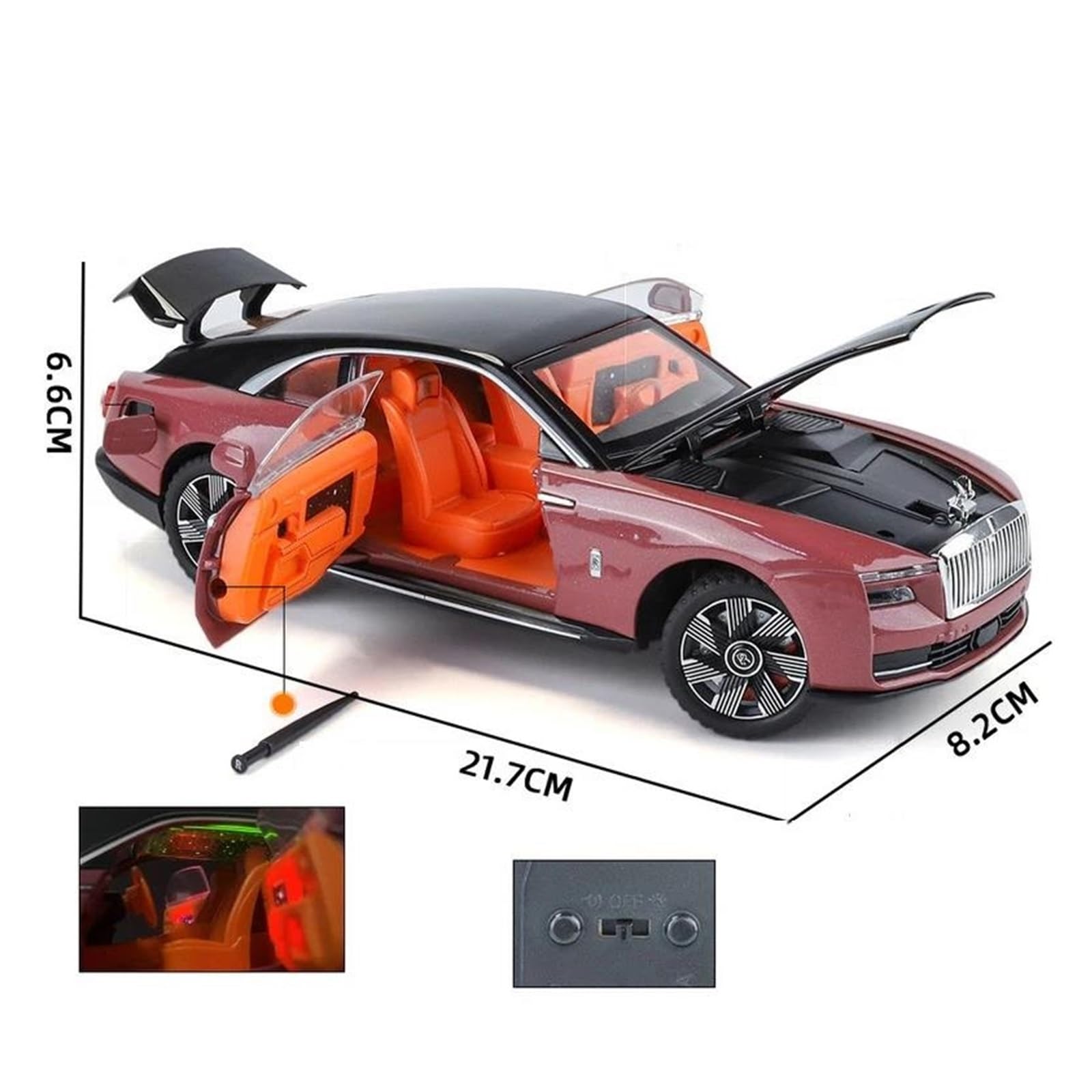 Amazon.com: MZAMOXZ 1 24 for Rolls Royce Spectre Alloy Die Cast