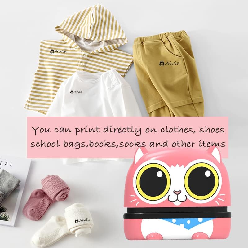 Miniatura 7 de Sello con nombre para ropa de niños, sello autoentintado personalizado, crea tu propio sello, etiquetas con nombre personalizadas, etiquetas