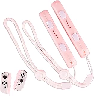 BelugaDesign Pastel Joy-Con Wrist Strap Pair | Controller Wrist Accessory Compatible with Nintendo Switch JoyCons (Pink)