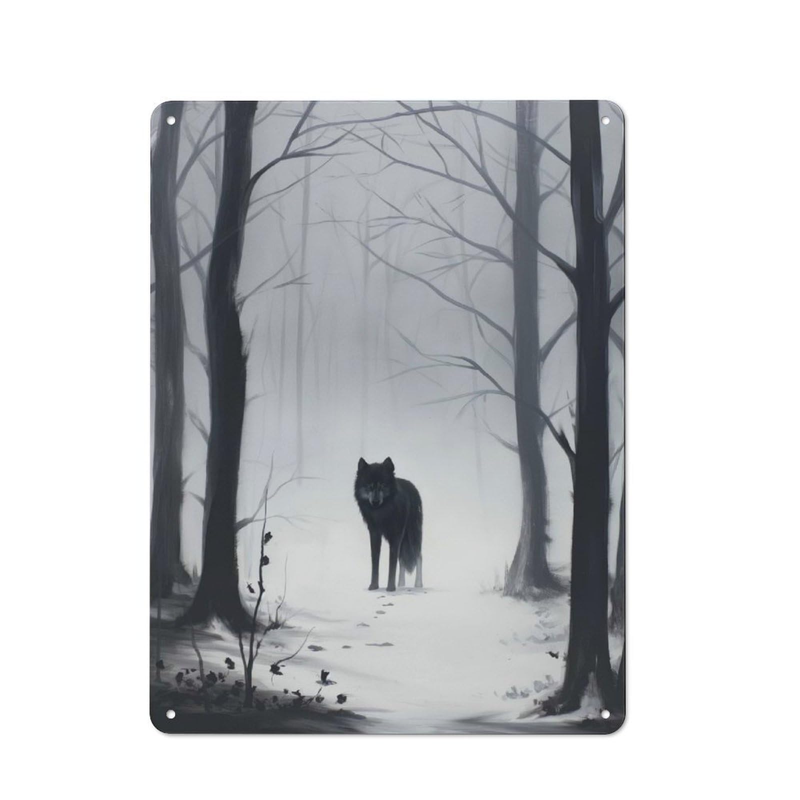 Junmoney Style-6 Workshop Style Frosty Forest Guardian Tin Sign 40X30cm, Workshop Wall Decor For Tool Room, Garage, Studio Or Home Bar