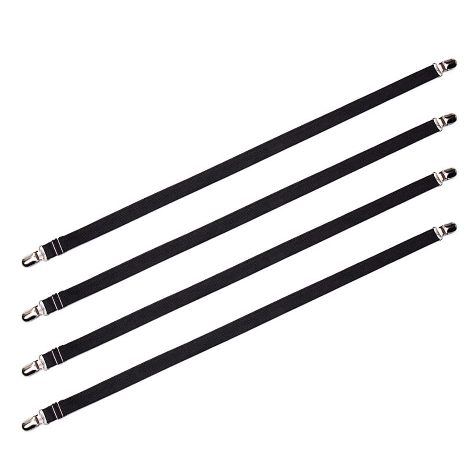 Xinsheinelry 4pcs Bed Sheet Fasteners Adjustable Elastic Straps Heavy Duty Grippers Suspenders for Mattresses Fitted Strapsa