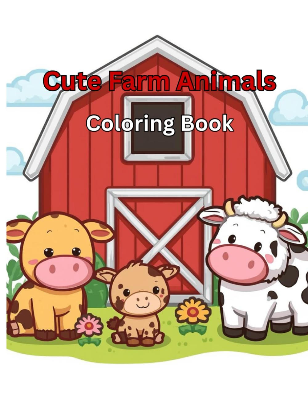 Cute Farm Animals Coloring Book: Adorable and fun illustrations of farm animals