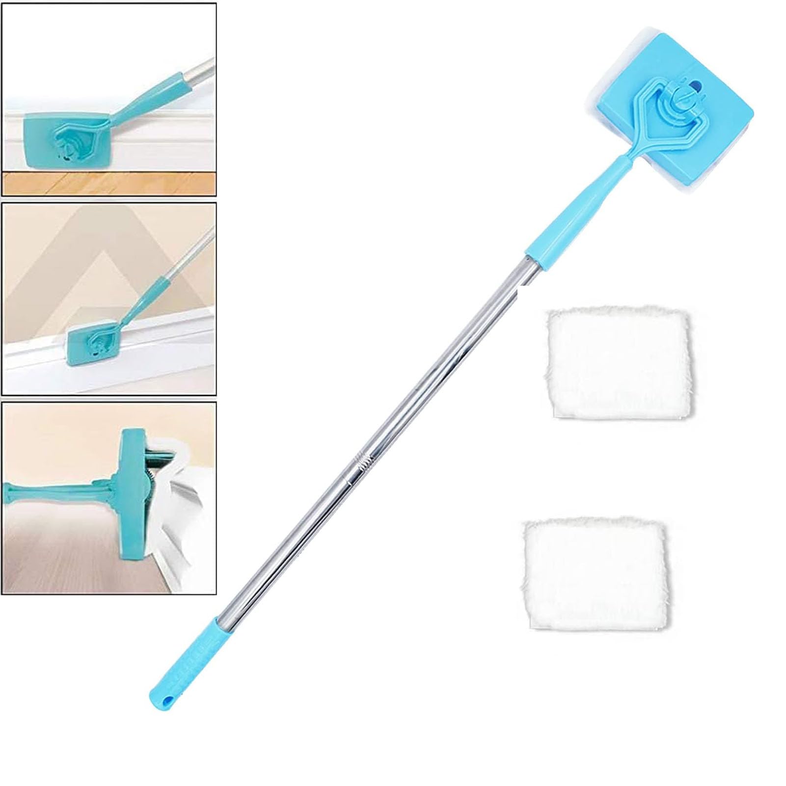 Skirting Board Cleaner, Extendable Baseboard Buddy Telescopic Mops Collapsible Microfiber Dust Brush Broom