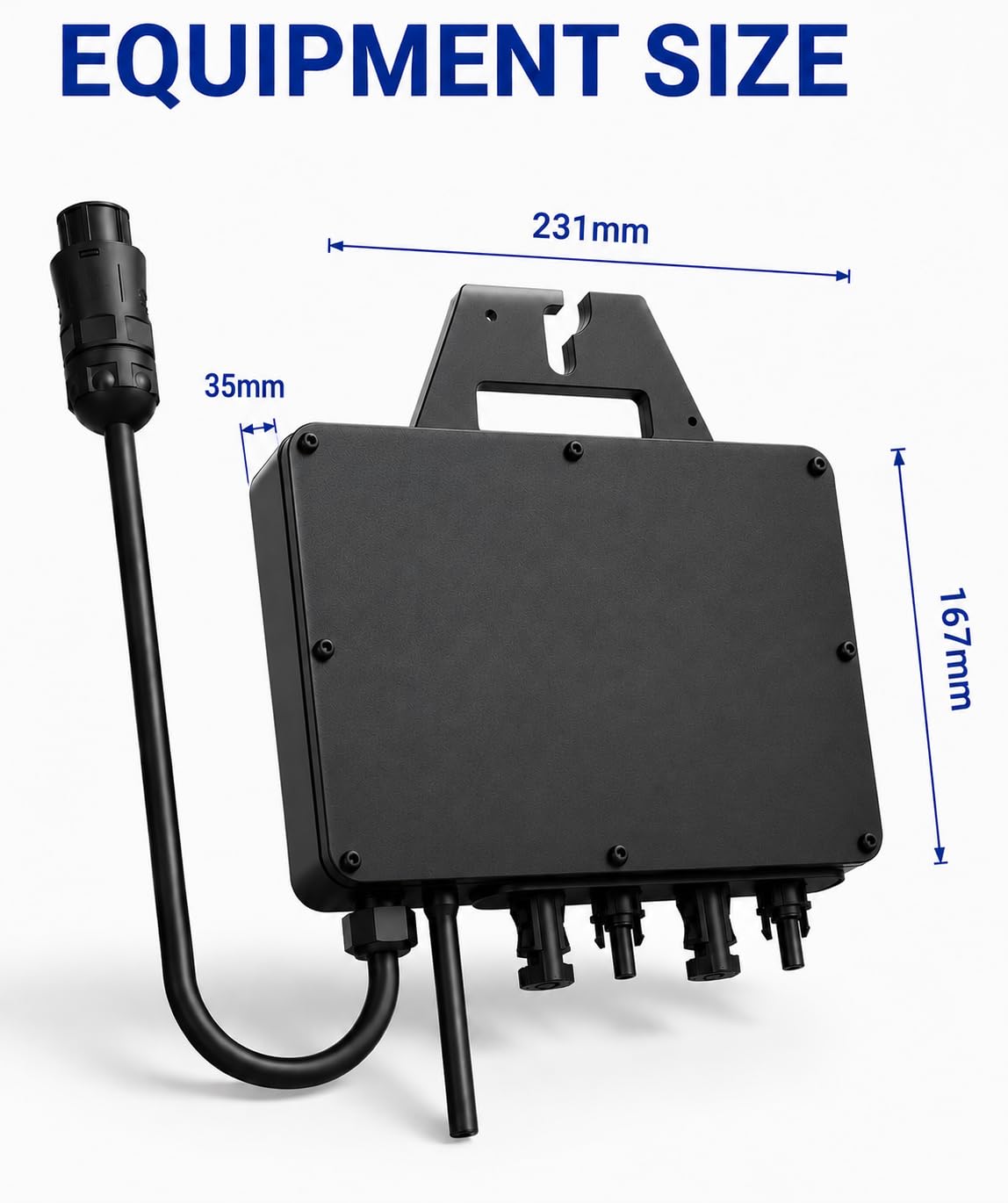 RC RockCore Micro inversor 800W con cable CC y AC, control por aplicación a través de Wi-Fi, convertidor MPPT micro fuente de alimentación, entrada 26-60V CC, IP67, negro, 0% IVA