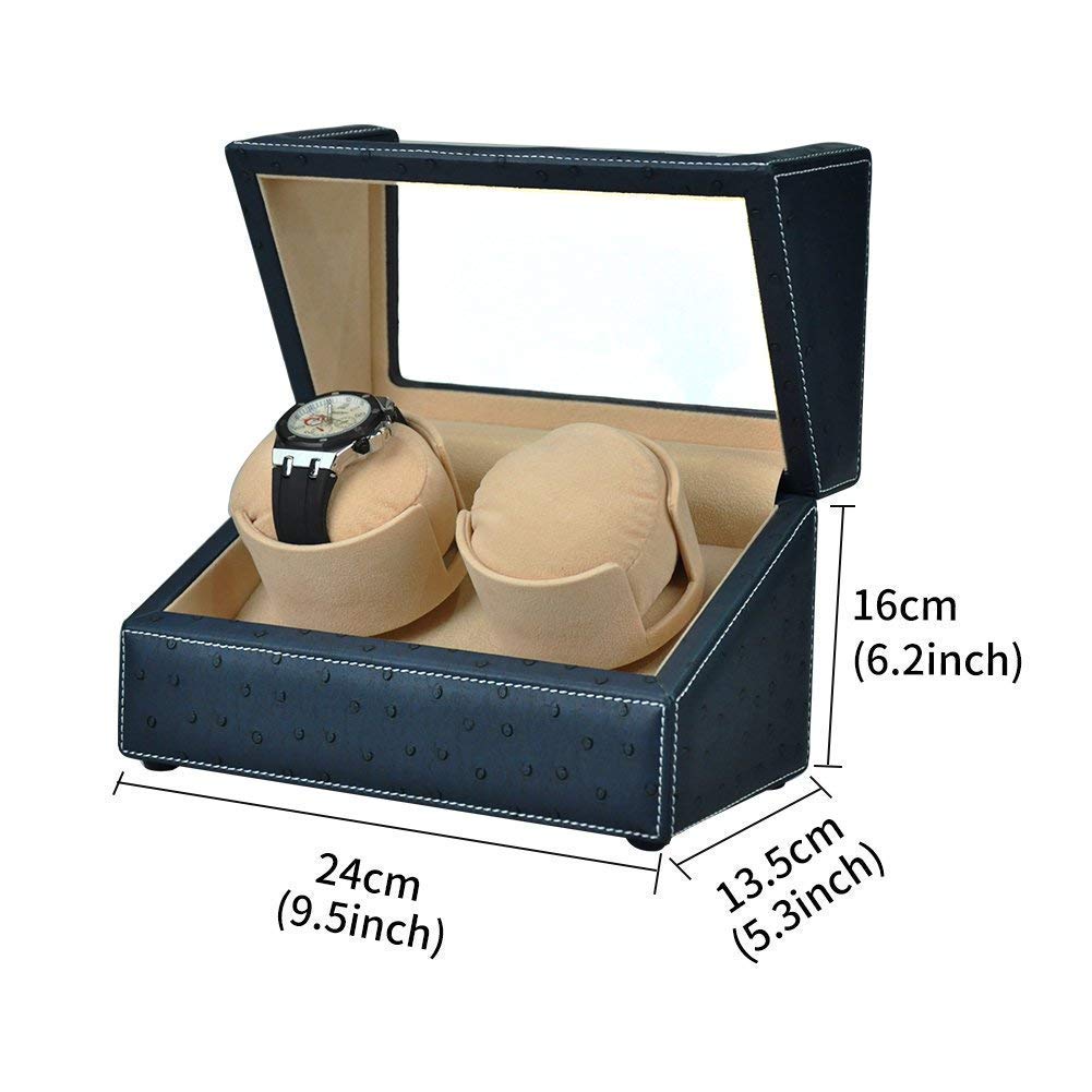 Automatic Watch Winder Box Schwarz - Batteriewerte 2 Uhrenschachteln für Männer