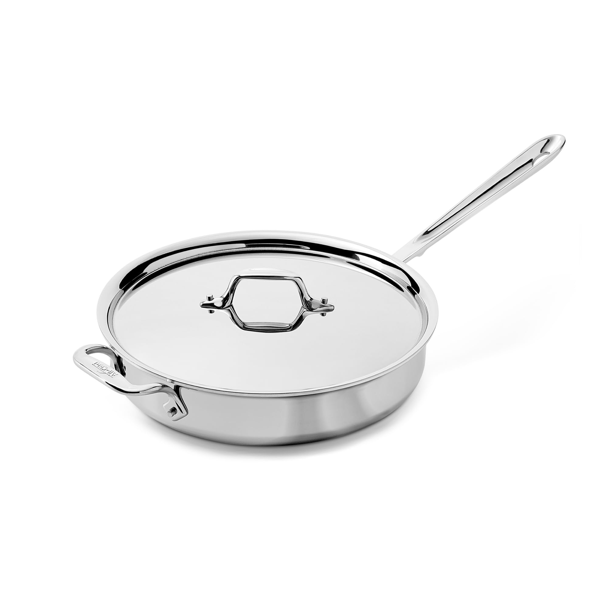 All-Clad D3 Stainless Steel 3 Qt Saute Pan with Lid, Made in the USA