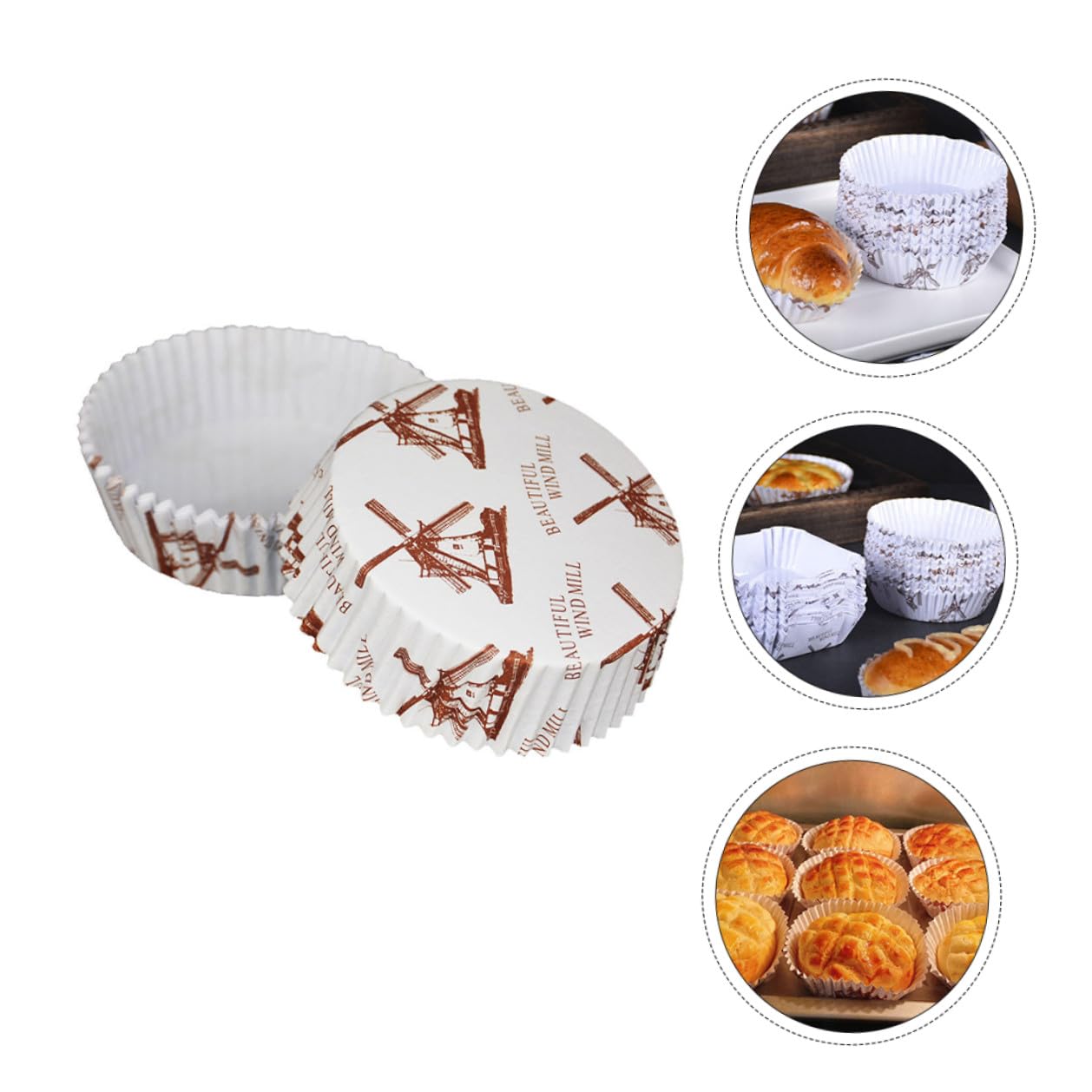 Cabilock 300 Piezas Capacillos de Papel para Pasteles Redondos a Prueba de Grasa para Hornear Muffins y Cupcakes