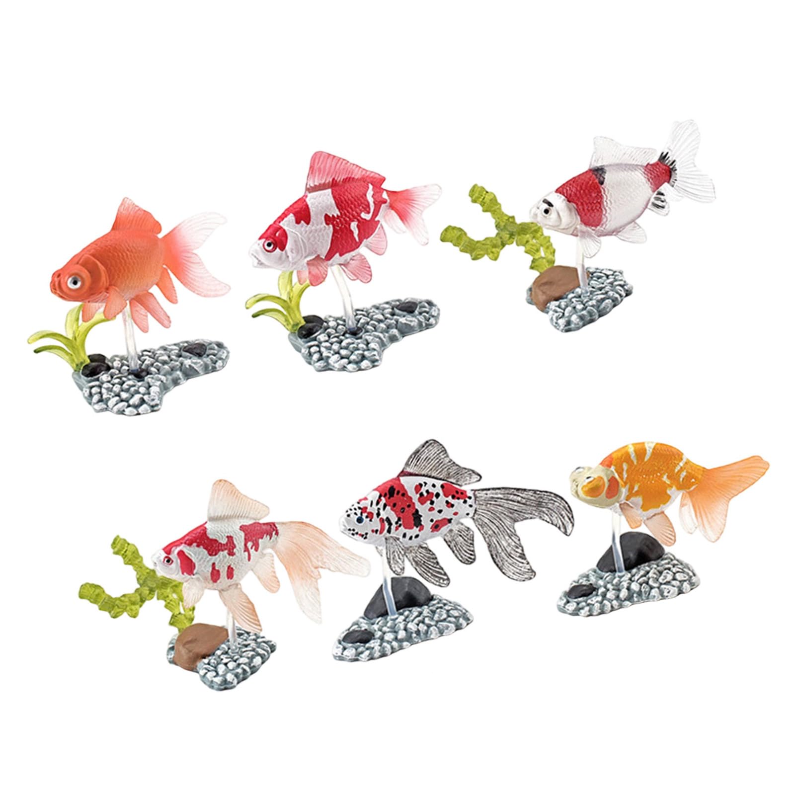 TFAOYS Interesting Animal Model Fish Colorful Statue Tiny Animal Statues Aquarium Tanks Figurines Ornaments Printed Decoration