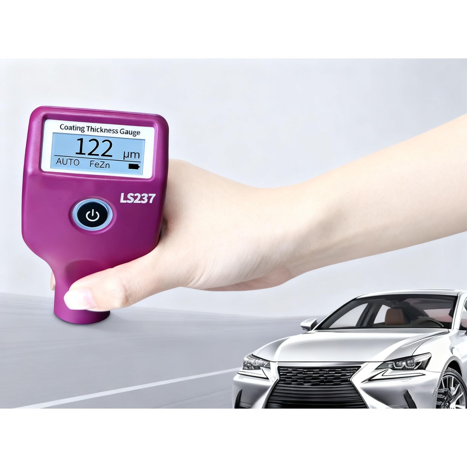 LjyAeono Coating Thickness Gauge High Accuracy LCD Digital Automotive Car Paint Meter Tester for Manufacturing Industry