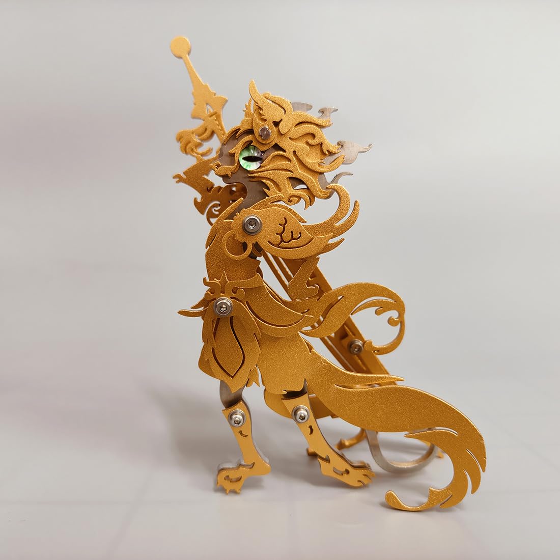Set di puzzle in metallo 3D, 76 pezzi, modello gatto in metallo, taglio laser 3D, modello Steampunk, per adulti da collezione con attrezzi (argento)