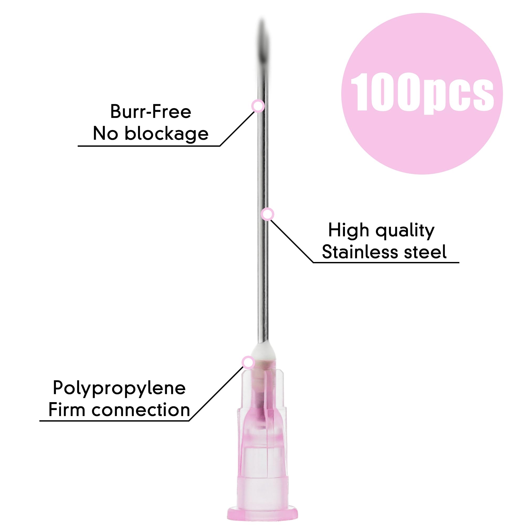 18 Gauge 1.5 Inch Needle 100 Pcs Disposable Luer Lock Tool — Amazon image 4