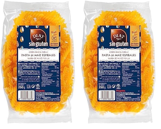 DIAT Radisson Espirales Sin Gluten | Espirales de Maíz | Pasta sin gluten | Sin Lactosa | Bajo Contenido en Sodio | Apto para Veganos | Producto Gluten Free | Maíz no GMO (Paquete de 2)