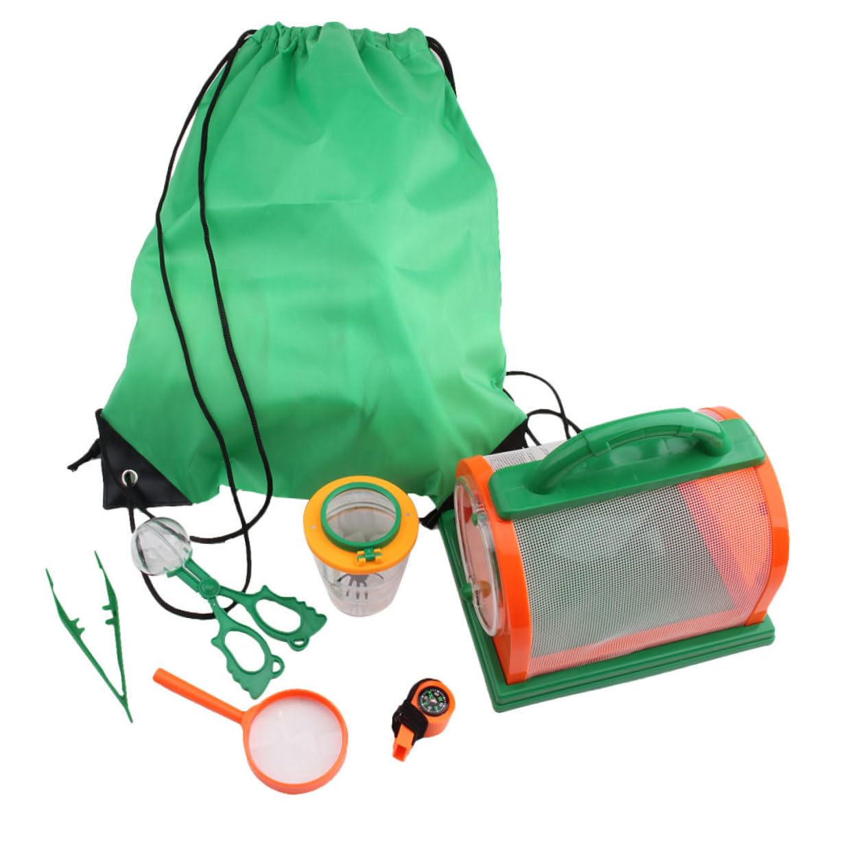 Toddmomy 7pcs Portable Insect Observation Kit for Green Outdoor Tools with Magnifying Lens for Hiking and Camping for Wilderness Exploration and Learning Activities