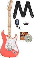 Vista 22 de Fender Squier Sonic Stratocaster - Paquete ultravioleta con amplificador, sintonizador, correa, cable, púas y DVD de guitarra Austin Bazaar