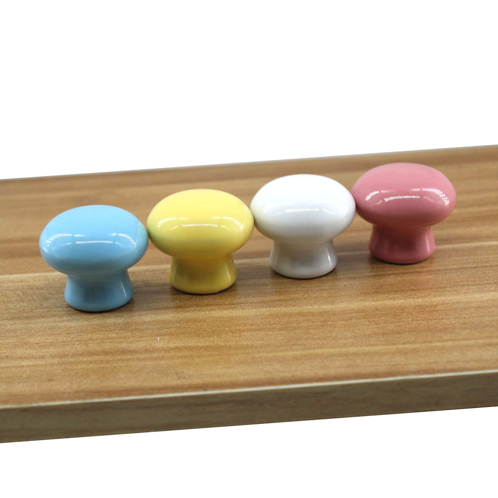 Zerniple Yellow Round Ceramic Handle Pull Door knobs Cabinet Handles for Children's Room (8 Pieces) - Image 4
