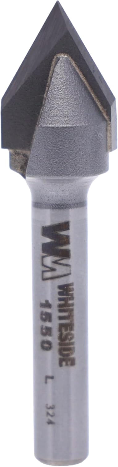 Whiteside Router Bits 1550 V-Groove 60-Degree 1/2-Inch Cutting Diameter and 7/16-Inch Point Length