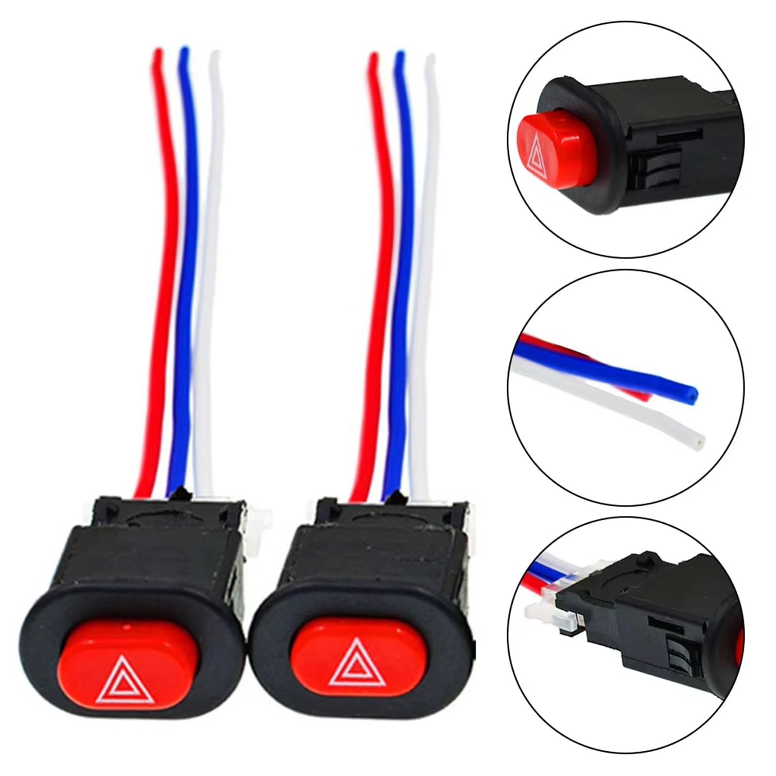 Moto bouton démarrage du moteur Lot De 2 Interrupteurs Doubles Pour Feux De Détresse Et Clignotants Pour Moto