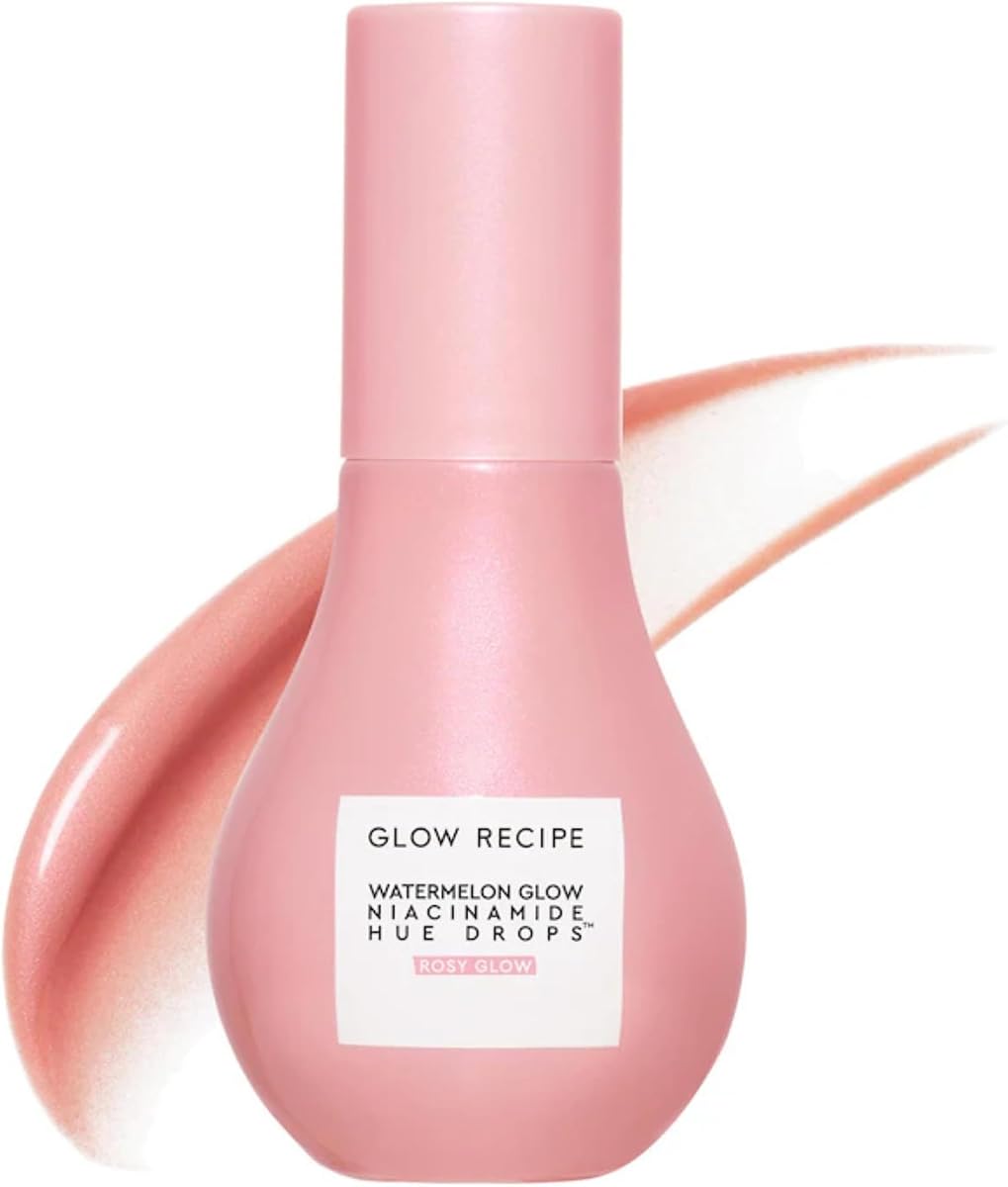 Hue Drops Gotas bronceadoras, suero facial con color, prebase luminosa + iluminador líquido, niacinamida + ácido hialurónico, brillo cálido y radiante, brillo rosado (40 ml)