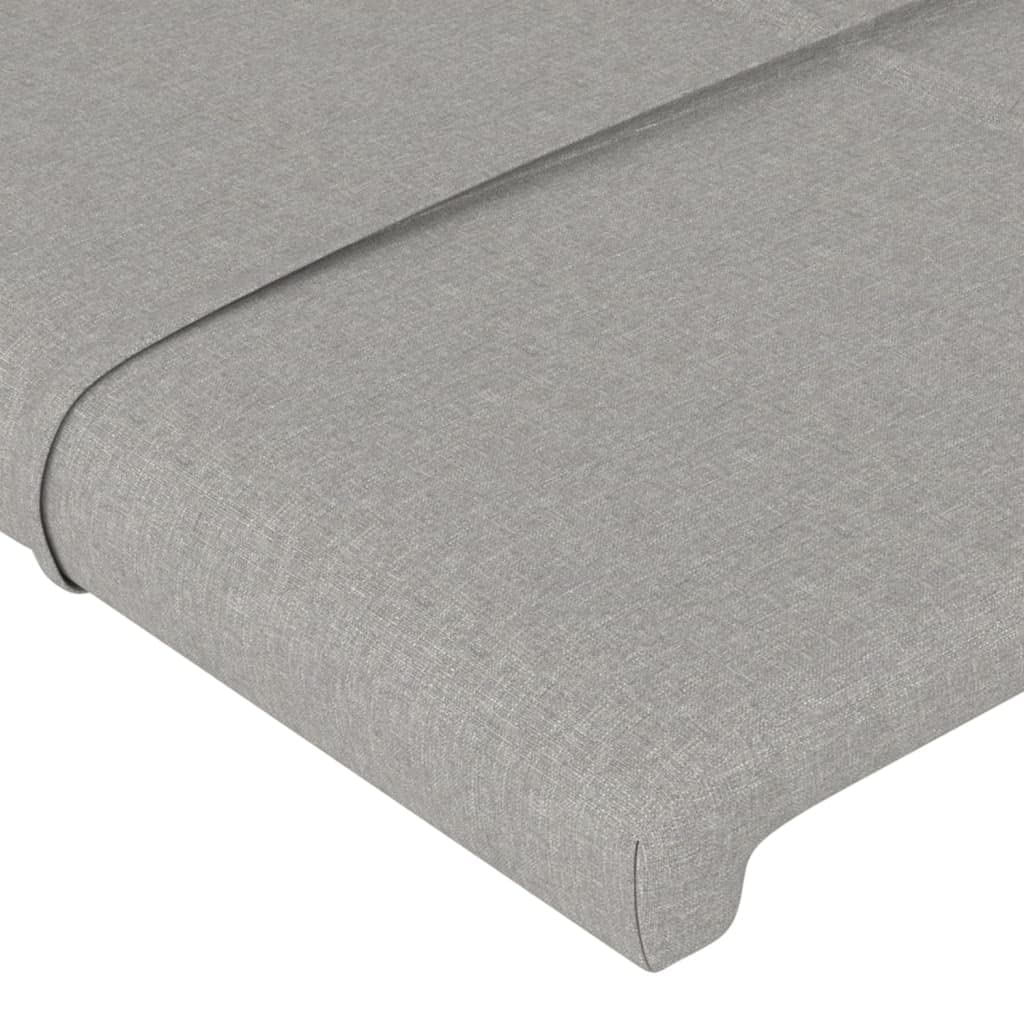 vidaXL Cabecero con Luces LED Cabecero de Cama Cabezal Tapizado para Cama Individual Mueble Dormitorio Interior Tela Gris Claro 90x5x78/88 cm