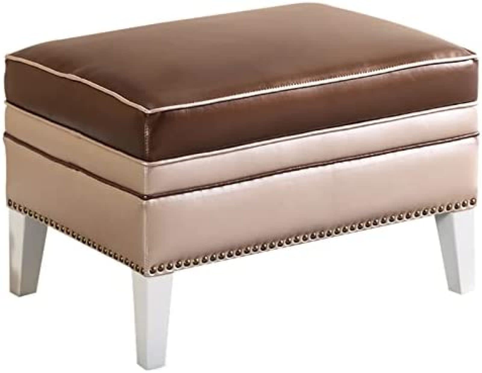 Banc de bout de lit avec pieds en bois idéal pour décorer la chambre