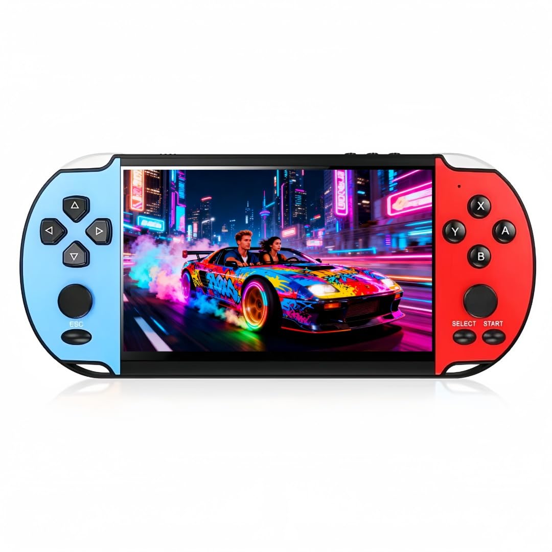 5,1 Pollici Console di Gioco Portatile Più Simulatori Retrò Video/Musica/E-book/Output TV Game Elettronico per il Tempo Libero Interno/Esterno/Viaggio Regalo di Compleanno/Vacanza