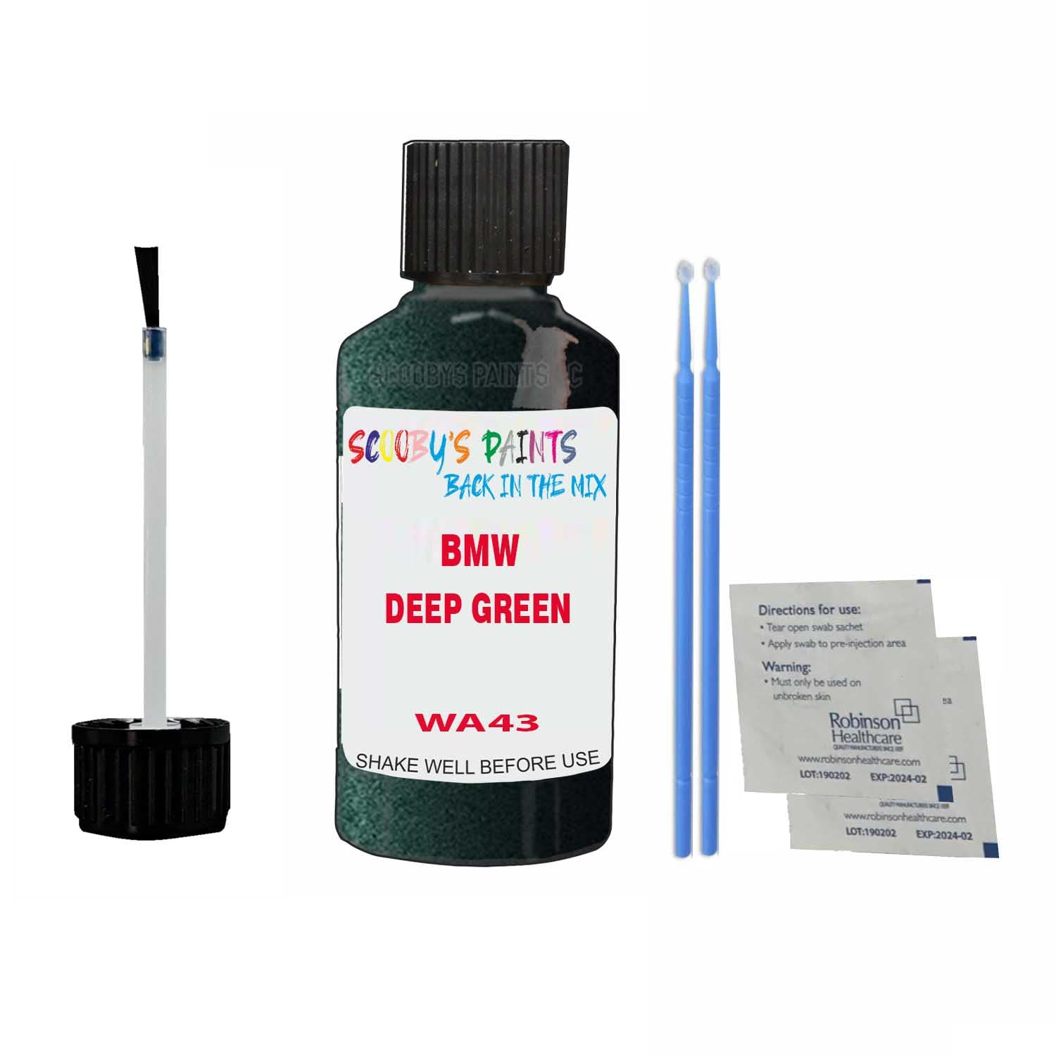 Scoobys Paints Back In The Mix Deep Green Touch Up Paint For Bmw Z4 Coupe Wa43 2005-2020 30Ml Bottle Brush Scratch Stone Chip Repair Pen