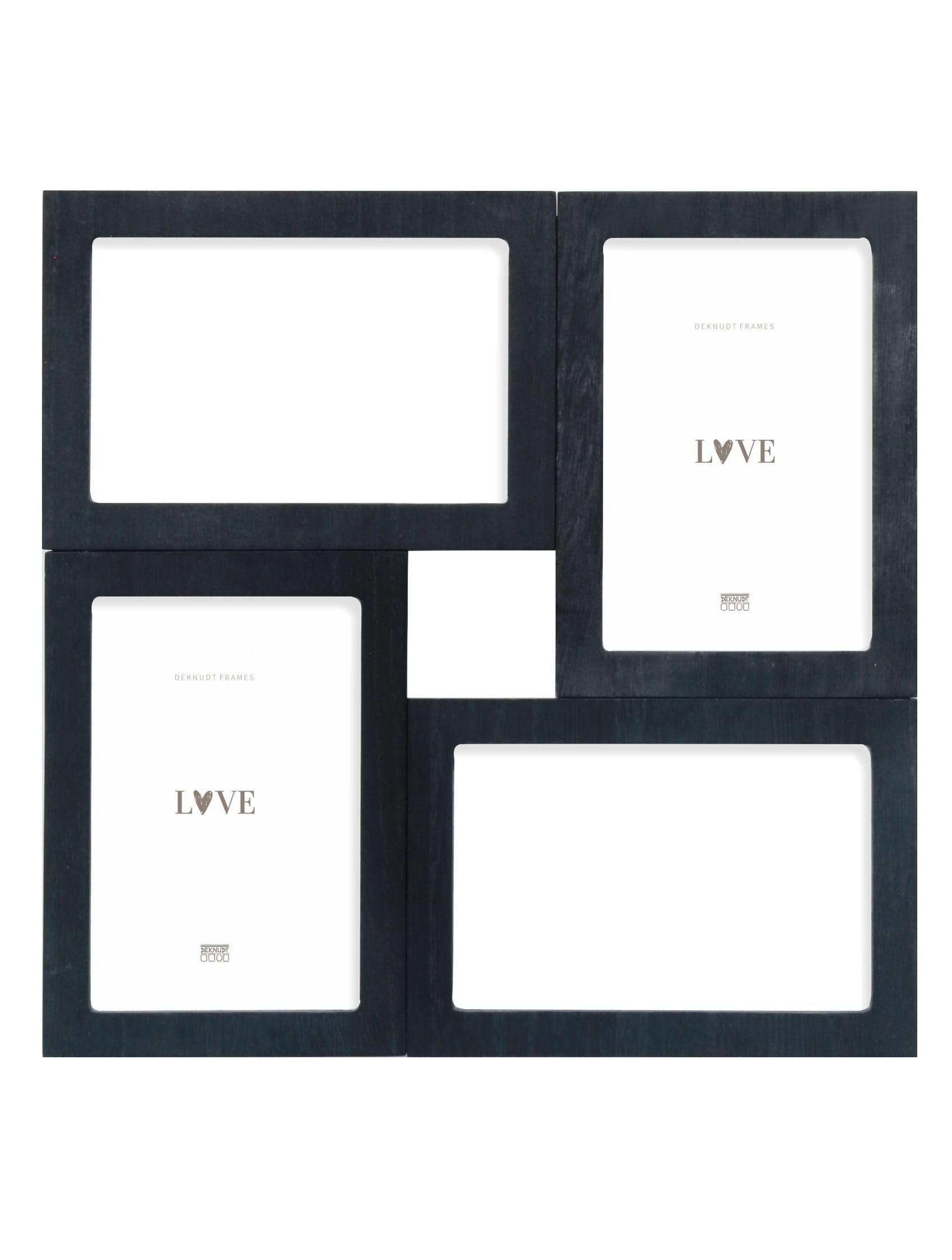 DEKNUDT FRAMES S68UC2P4 Picture Frame for 4 Photos 13 x 18 cm for Hanging White Frame 35.5 x 35.5 cm