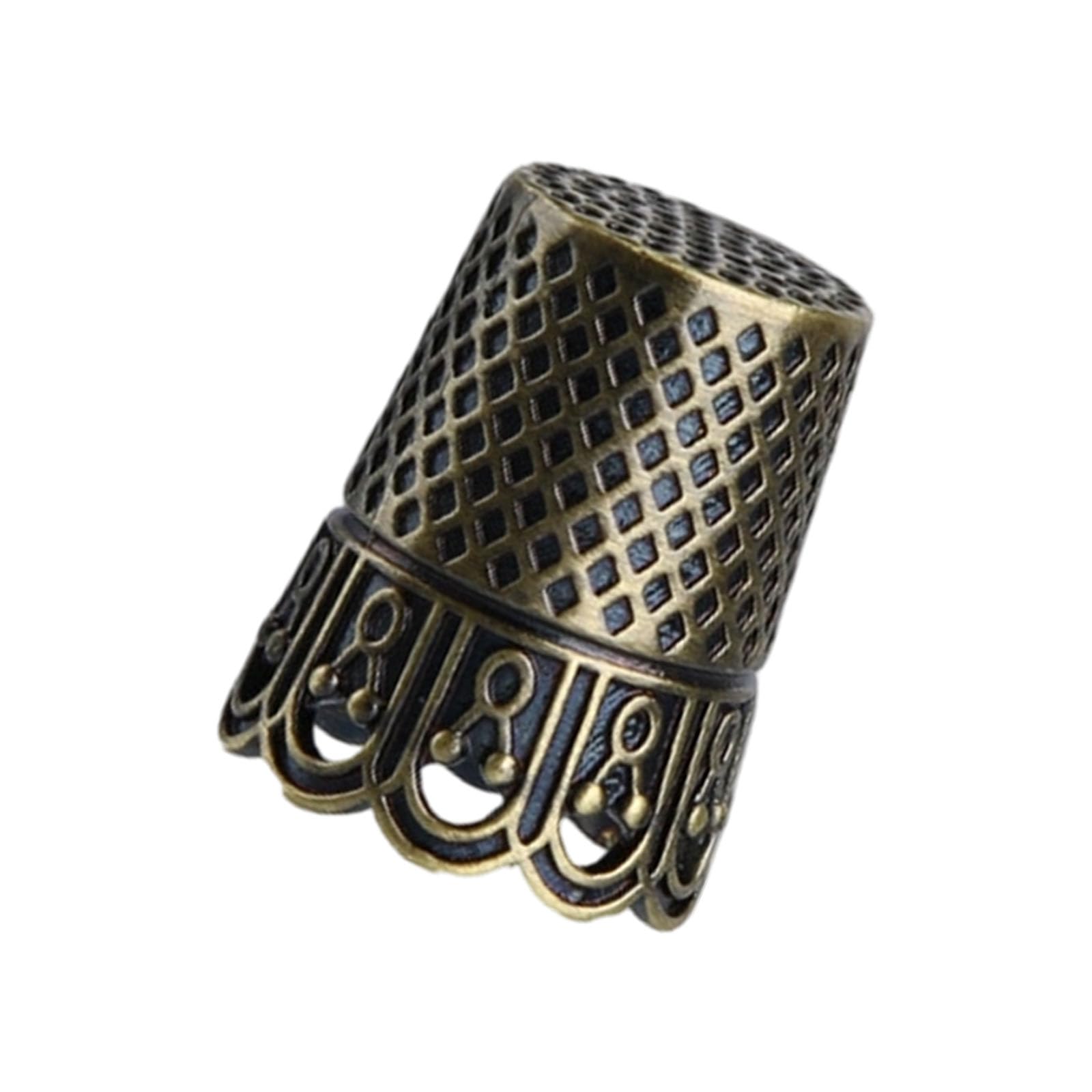 Yjcnelcr Metal Thimble with Awl and Needle Holder for Sewing Projects Permanent Metal Fingerstall Point