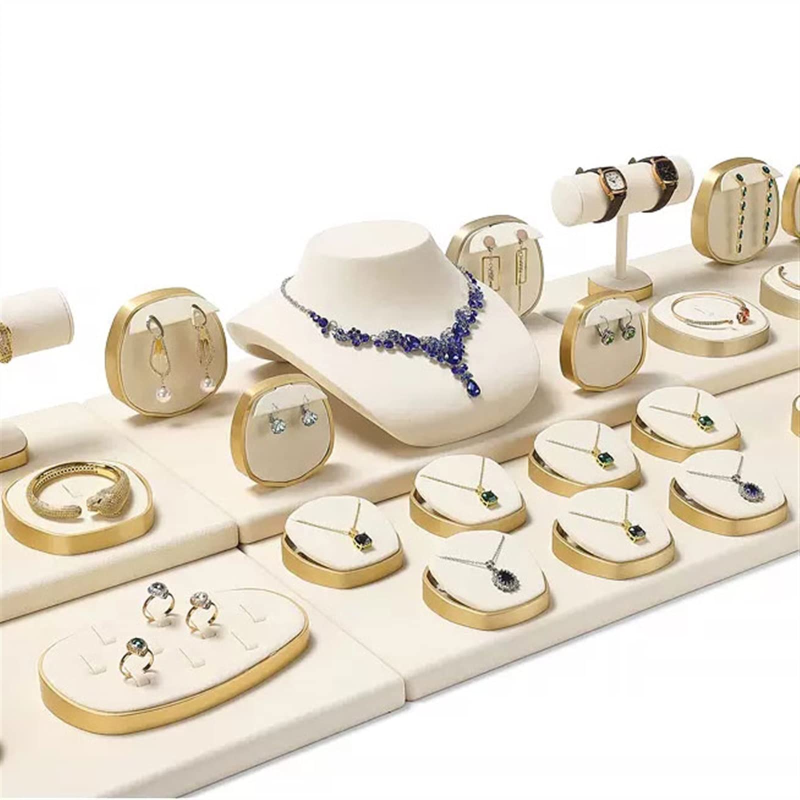 Nuovo Modello Di Alta Qualà Busto Mostra Mostra Velluto Esposore Per Gioielli Collana Pendenti Manichino Porta Gioielli Organizzatore Colori - Foto 7